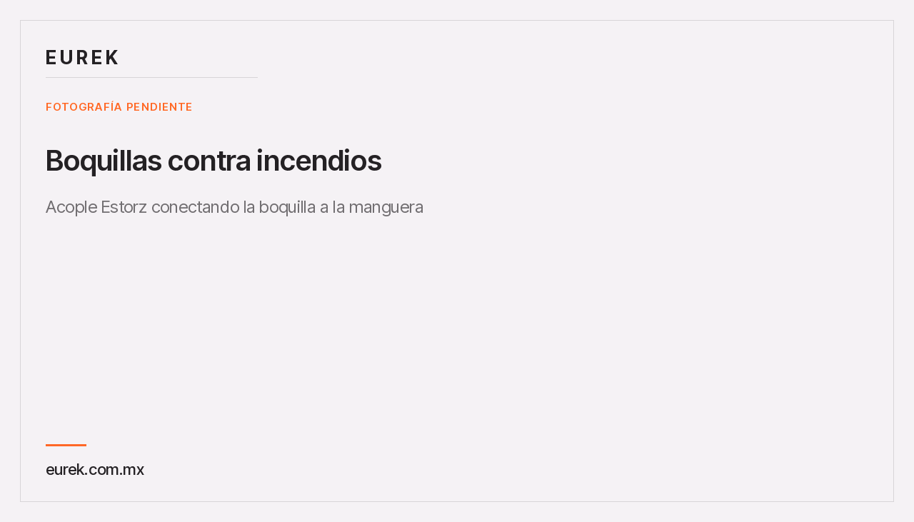 Espacio reservado para la fotografía del acople Estorz conectando la boquilla a la manguera