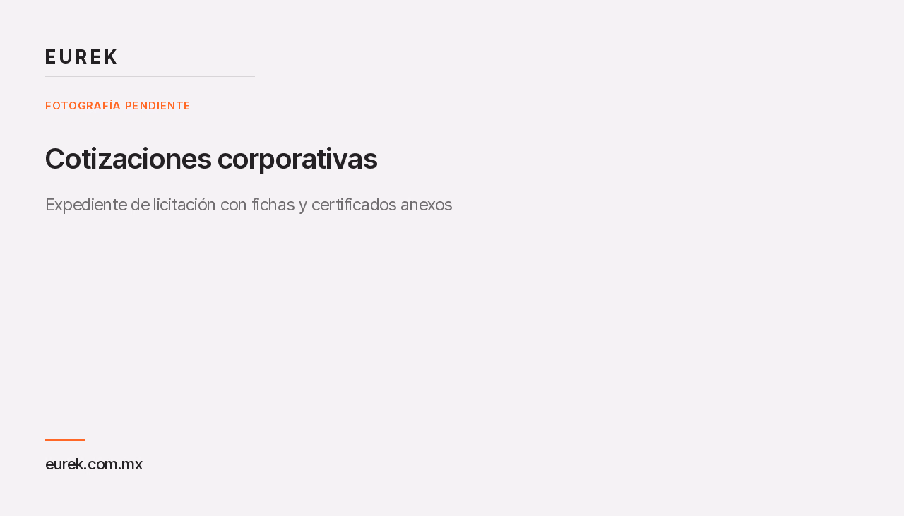 Espacio reservado para la fotografía del expediente de licitación con fichas y certificados anexos