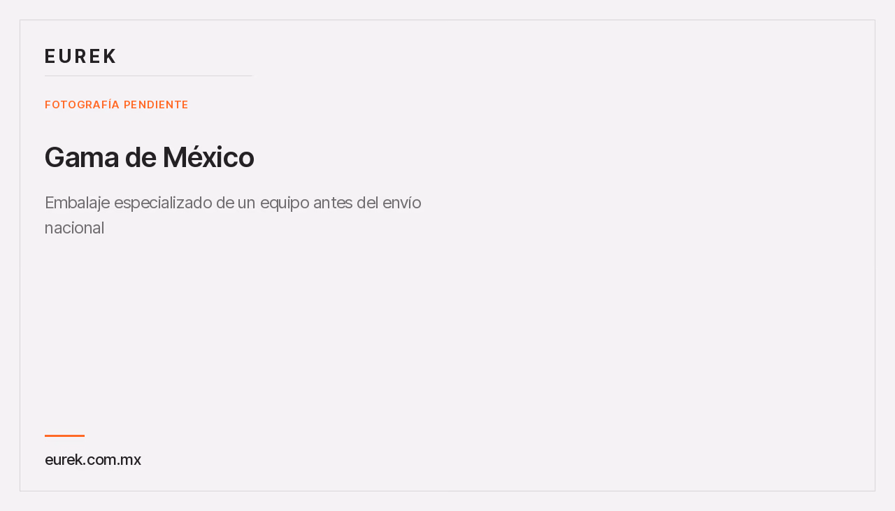 Espacio reservado para la fotografía del embalaje especializado de un equipo antes del envío nacional