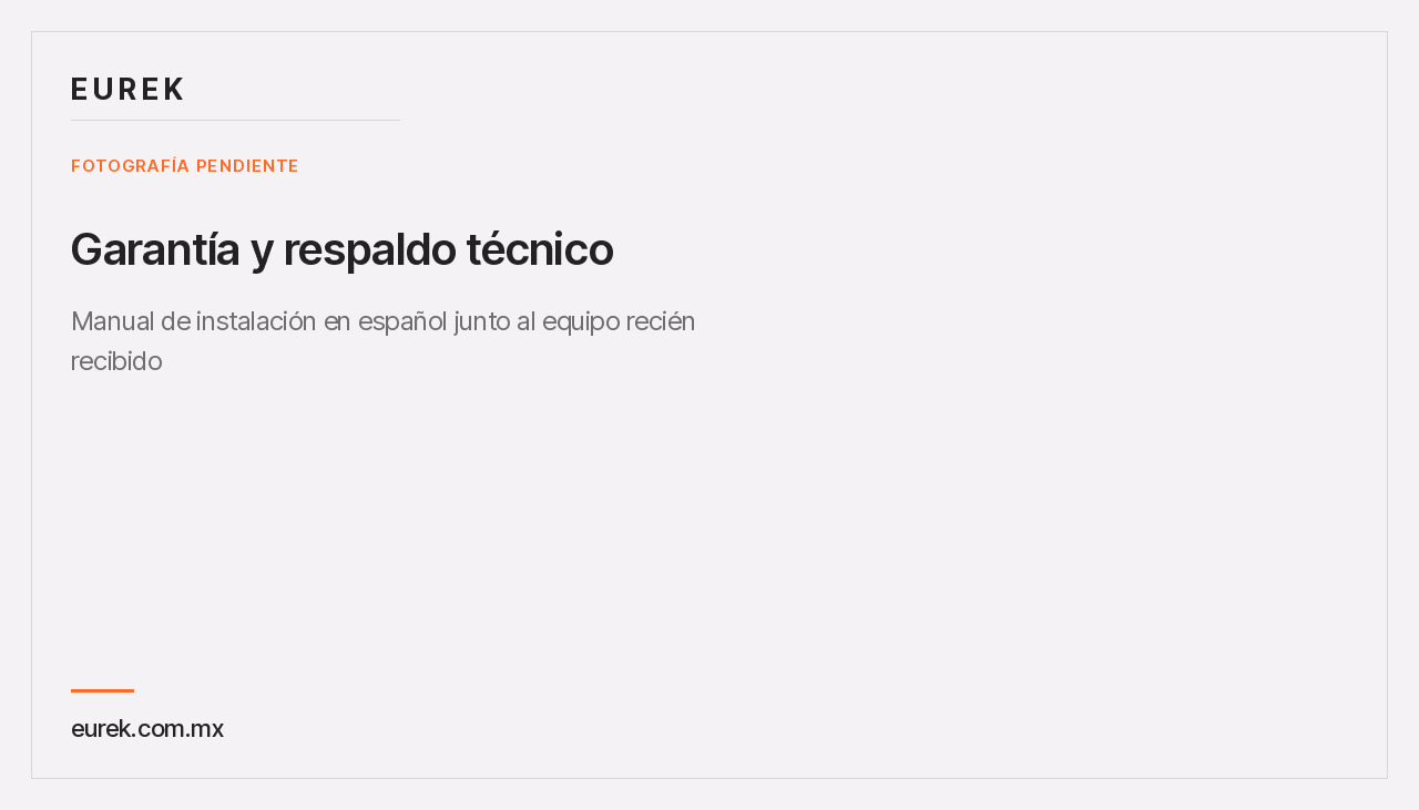 Espacio reservado para la fotografía del manual de instalación en español junto al equipo recién recibido