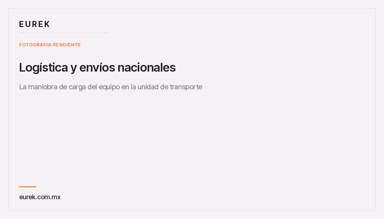 Espacio reservado para la fotografía de la maniobra de carga del equipo en la unidad de transporte