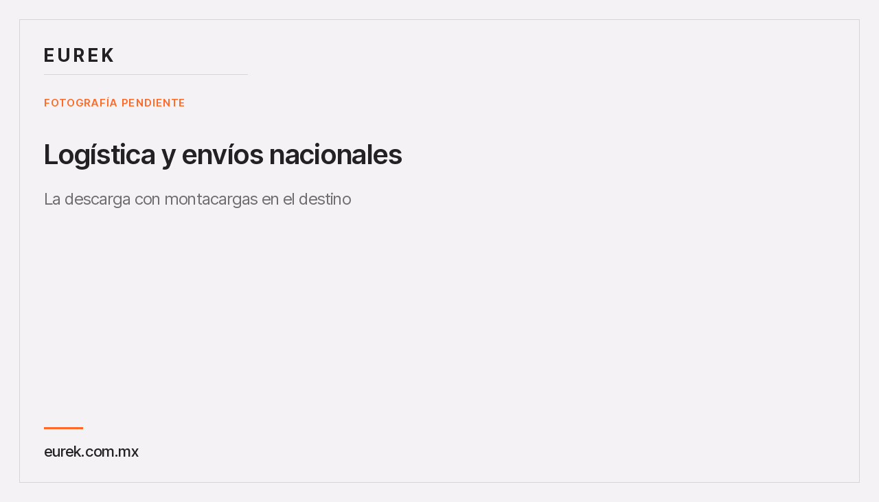 Espacio reservado para la fotografía de la descarga con montacargas en el destino