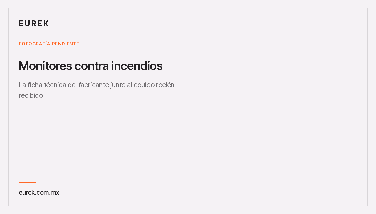 Espacio reservado para la fotografía de la ficha técnica del fabricante junto al equipo recién recibido