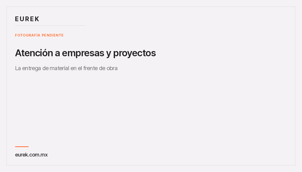 Espacio reservado para la fotografía de la entrega de material en el frente de obra