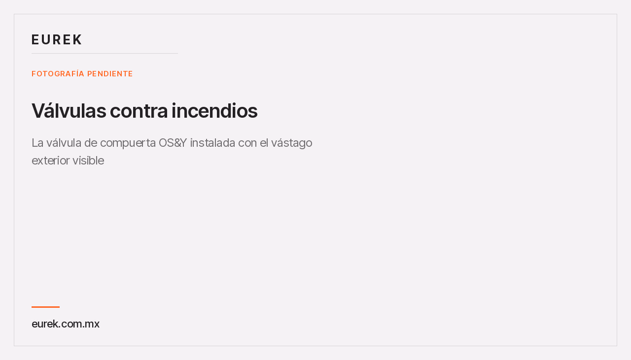 Espacio reservado para la fotografía de la válvula de compuerta OS&Y instalada con el vástago exterior visible