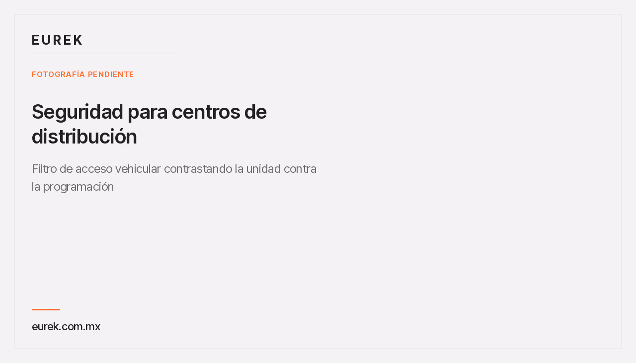 Espacio reservado para la fotografía del filtro de acceso vehicular contrastando la unidad contra la programación