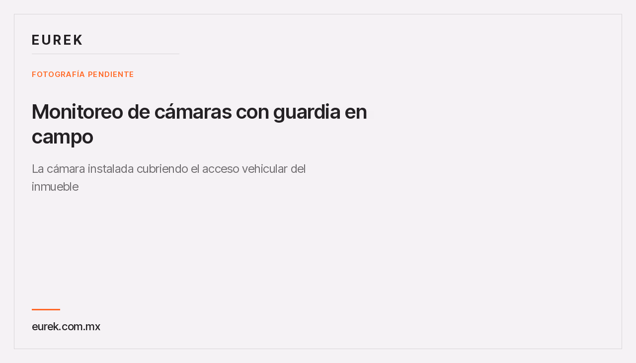 Espacio reservado para la fotografía de la cámara instalada cubriendo el acceso vehicular del inmueble