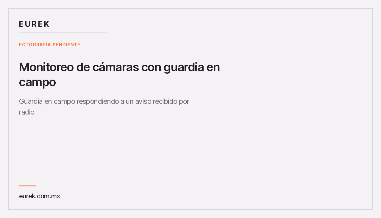 Espacio reservado para la fotografía del guardia en campo respondiendo a un aviso recibido por radio