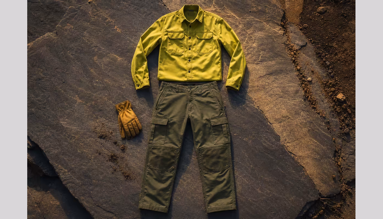 Conjunto forestal con overol, casco, goggles, nuquera, guantes y botas