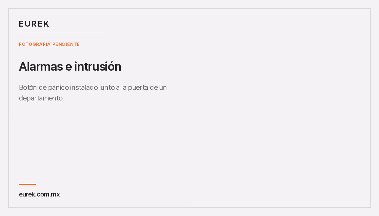 Espacio reservado para la fotografía del botón de pánico instalado junto a la puerta de un departamento