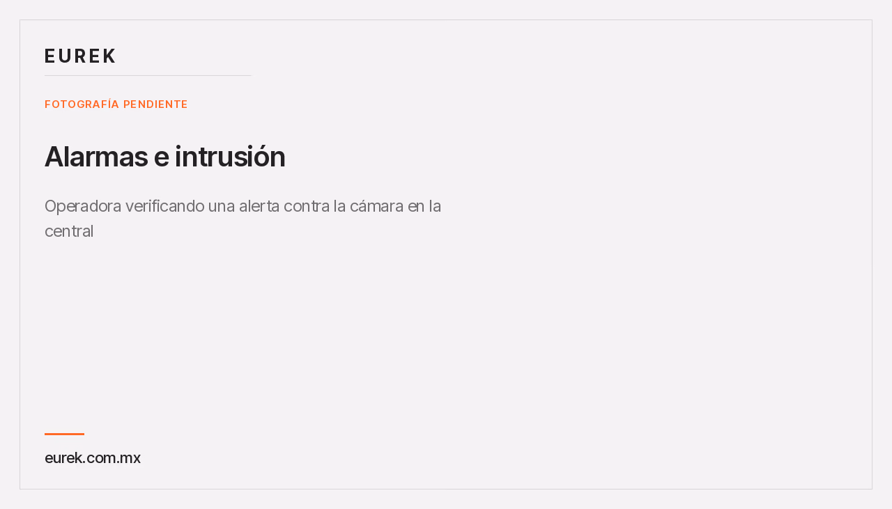 Espacio reservado para la fotografía de la operadora verificando una alerta contra la cámara correspondiente en la central