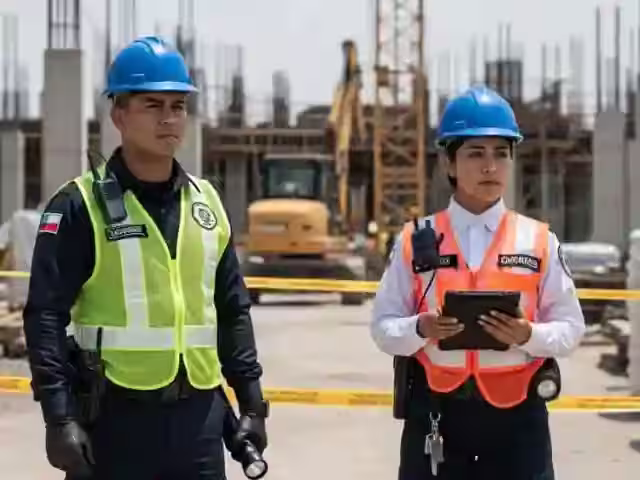 Guardias certificados de VIRELTA en una obra de construcción