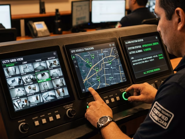 Panel de control que integra alarma, CCTV y rastreo GPS
